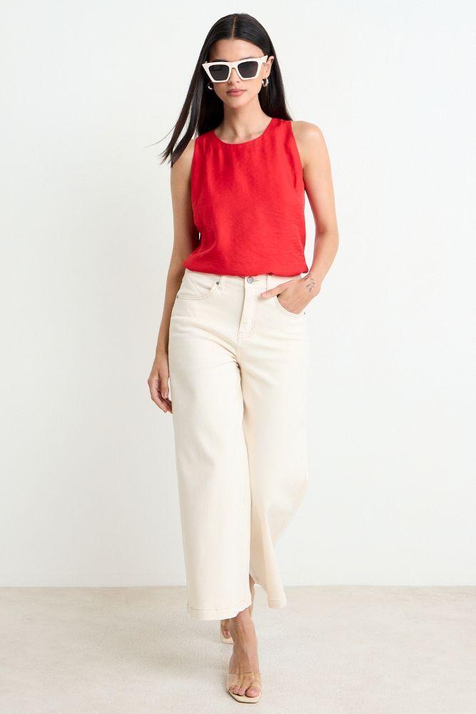 Blusa Lisa Sin Mangas Rojo Ash 14007225064103-3