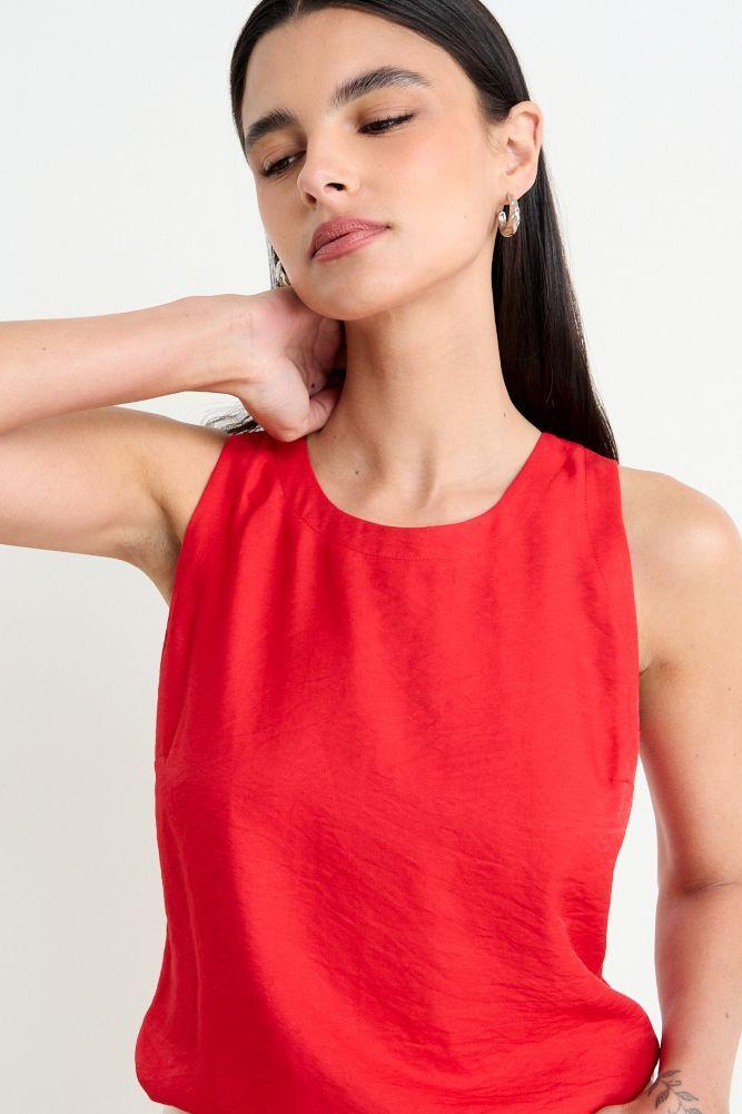 Blusa Lisa Sin Mangas Rojo Ash 14007225064103-2