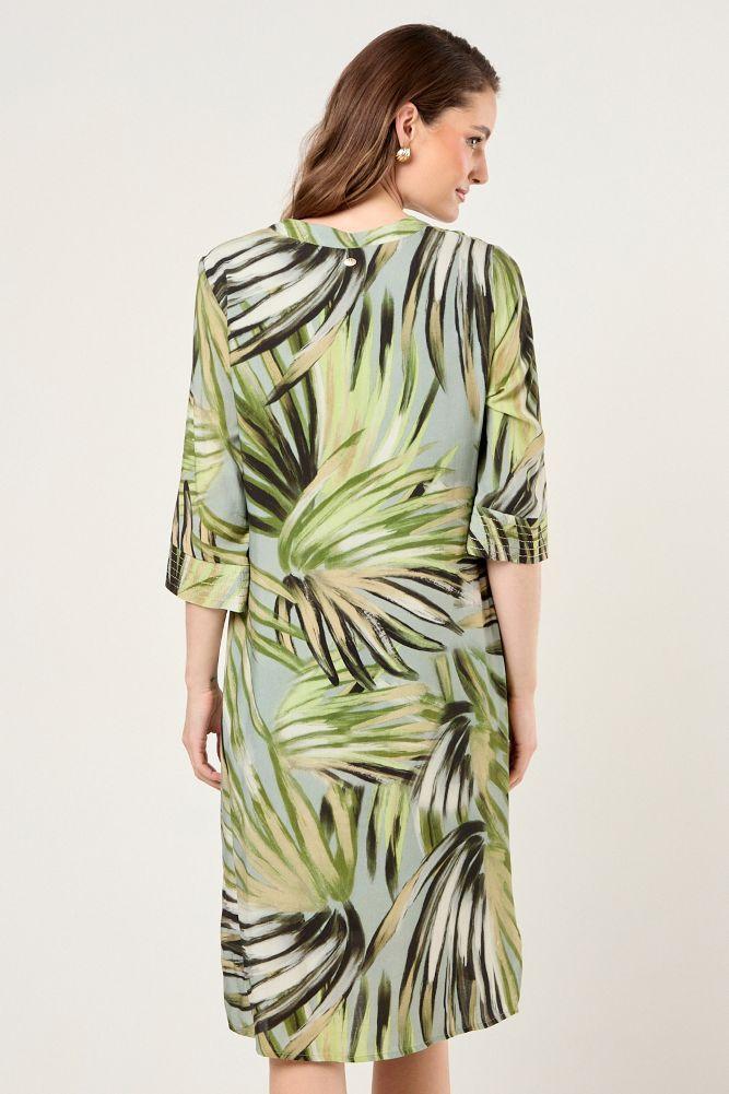 Vestido Viscosa Tunica Verde Militar Ma Griffe 13102225055107-1