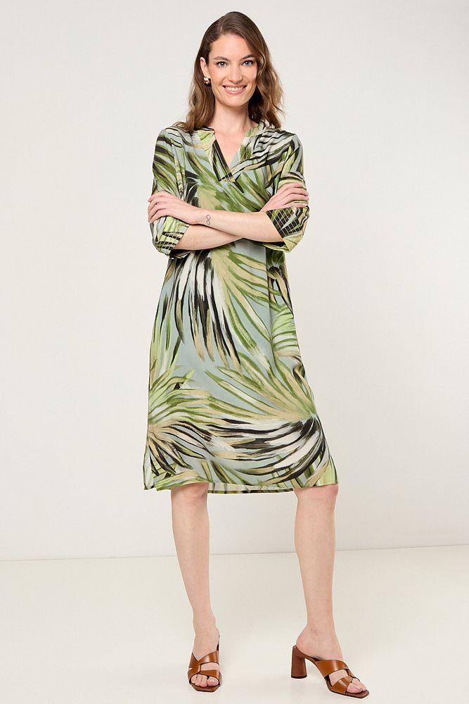 Vestido Viscosa Tunica Verde Militar Ma Griffe 13102225055107-3