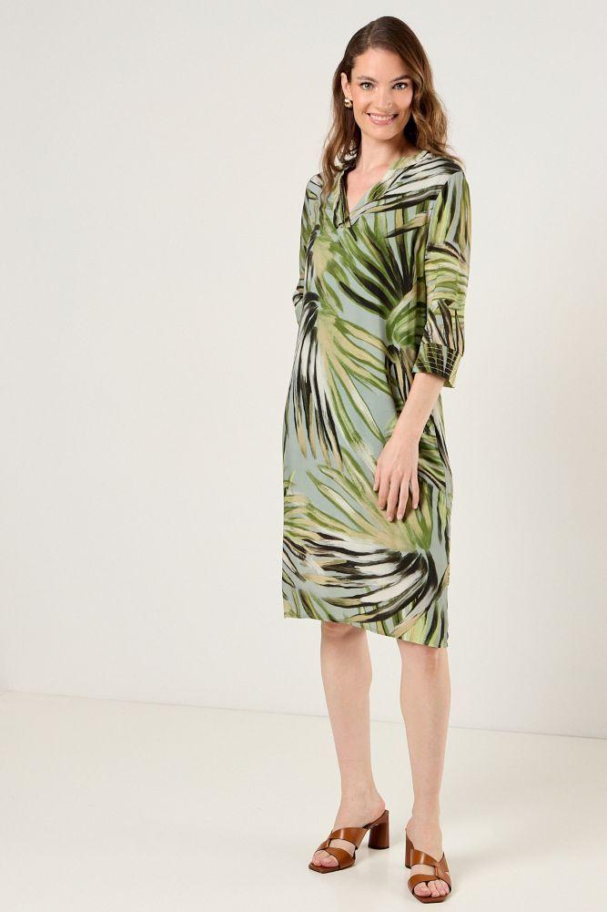 Vestido Viscosa Tunica Verde Militar Ma Griffe 13102225055107-4