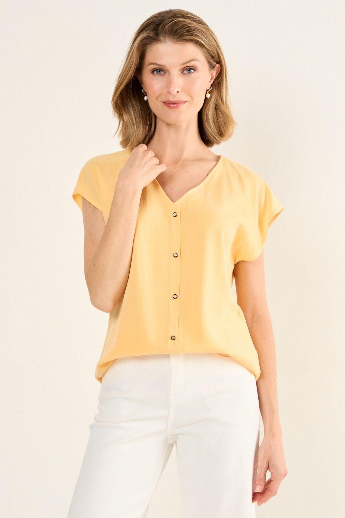 Blusa Escote En V Naranjo Ma Griffe 14002126001131-1