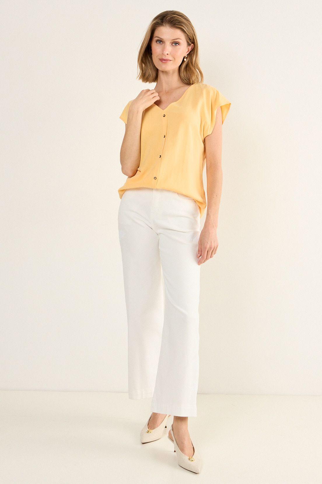 Blusa Escote En V Naranjo Ma Griffe 14002126001131-3