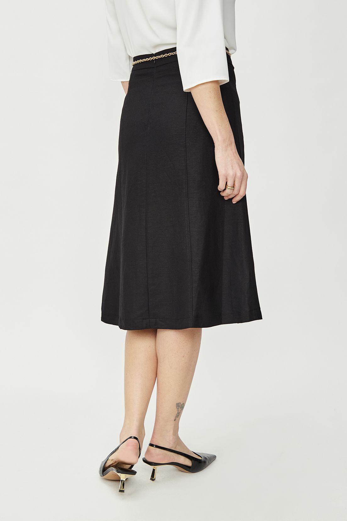 Falda Lino Cadena Negro Ma Griffe 12002224053102-4