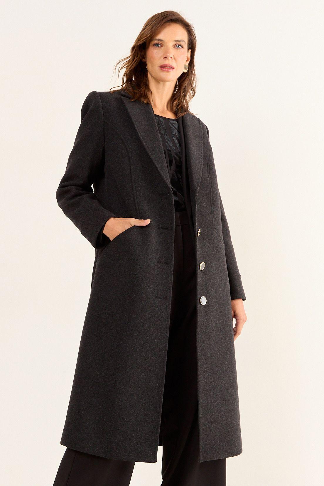 Abrigo Largo Gris Ma Griffe 17002126050163-0