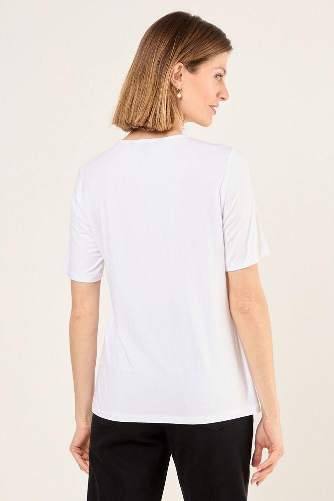 Polera Escote En V Blanco Ma Griffe 14202225015101-2