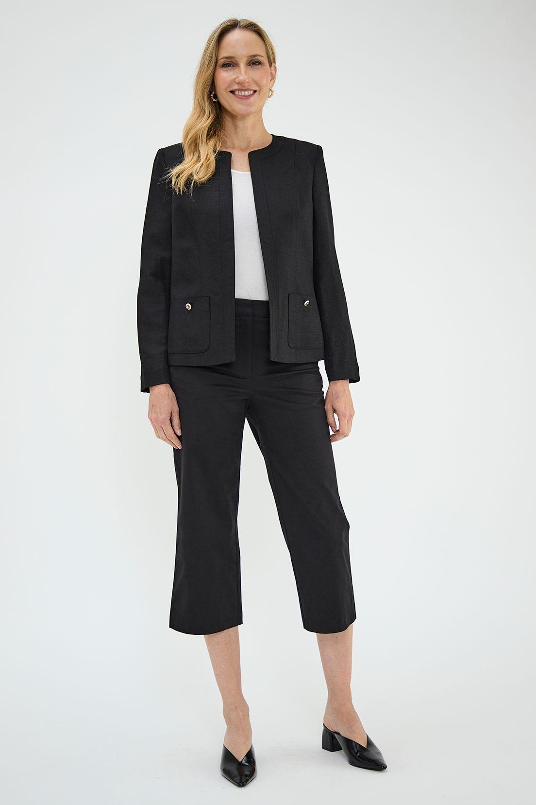 Chaqueta Lino Negro Ma Griffe 17502224057102-4