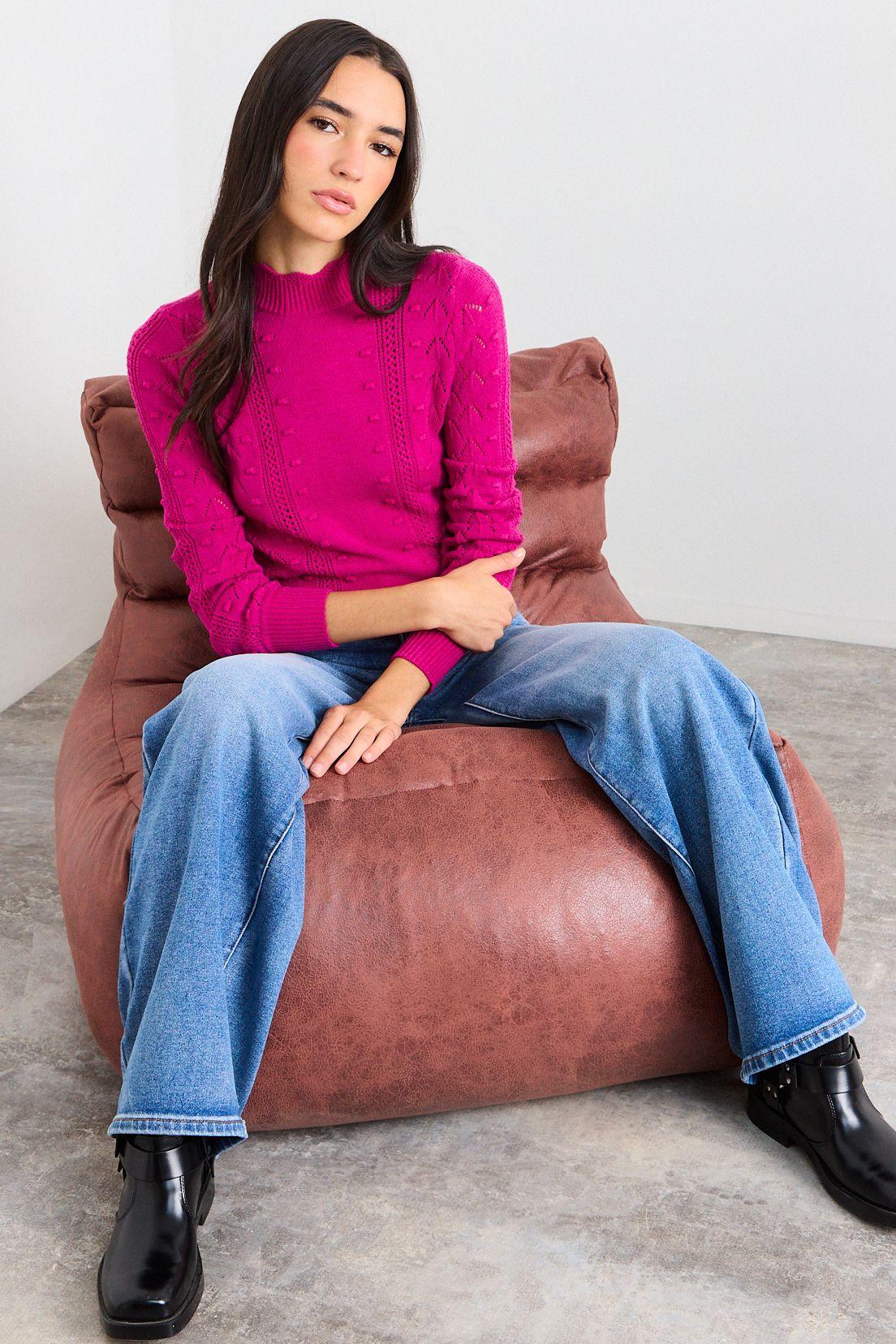 Sweater Liso Fucsia iO 18120126009116-3