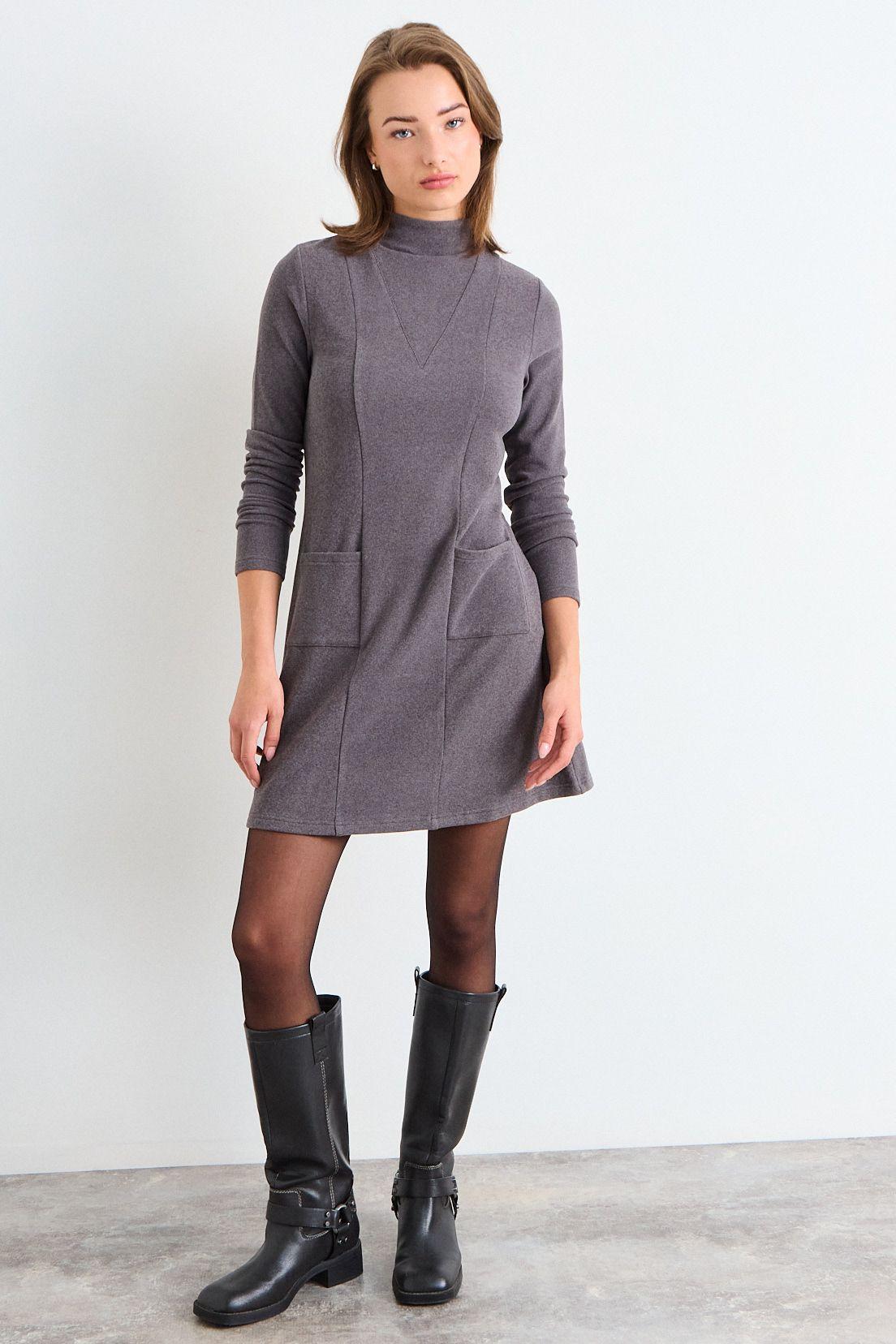 Vestido Liso Gris iO 13020126004163-3