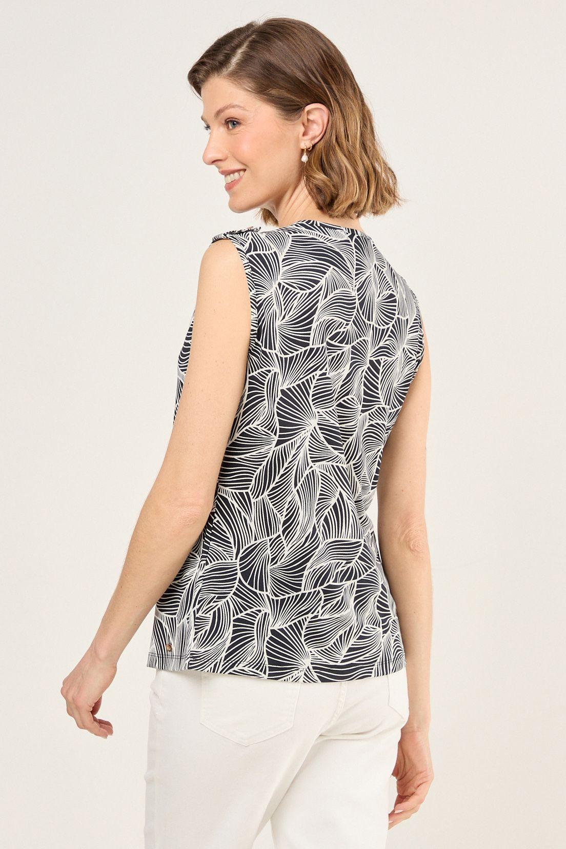 Polera Estampada De Lycra Azul Ma Griffe 14302225006104-2