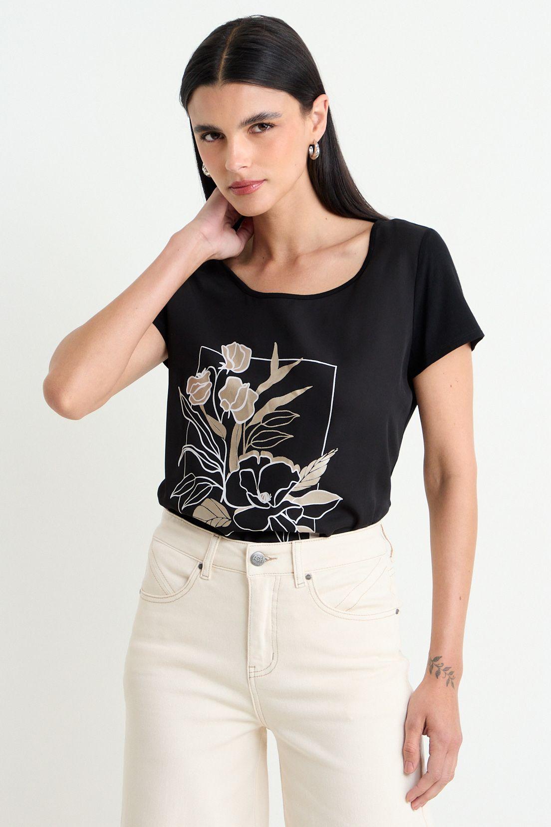 Polera Estampada Negro Ash 14604225072102-0