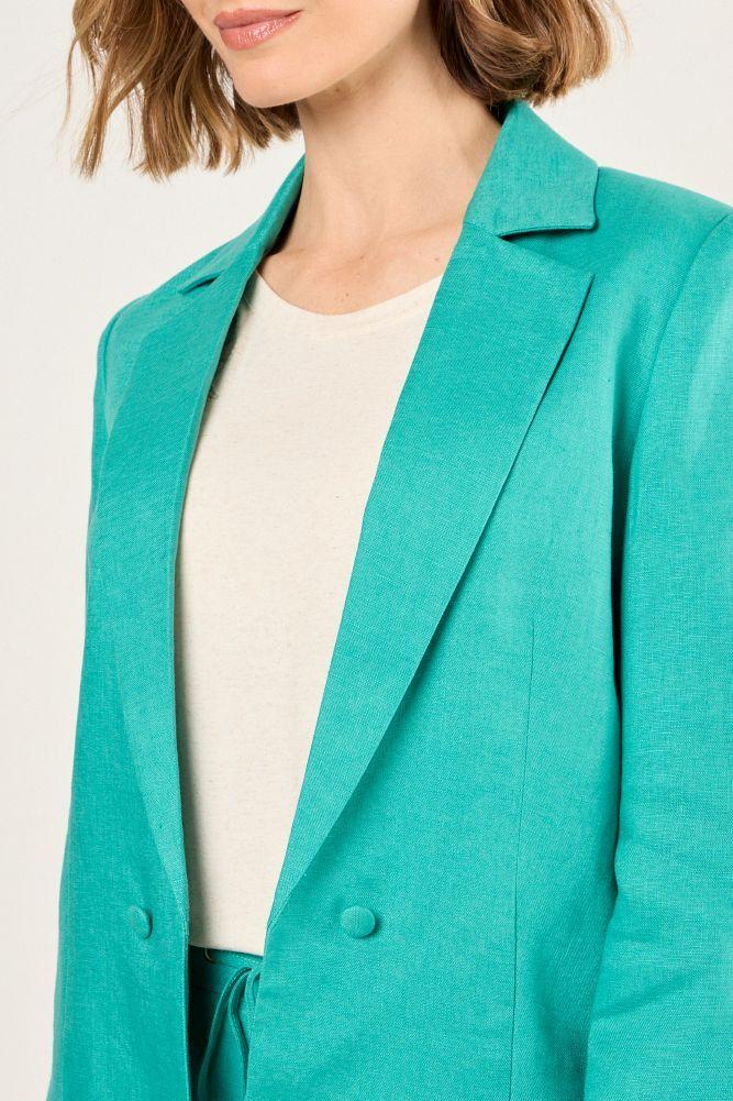 Blazer De Lino Corto Verde Ma Griffe 16002225057217-1