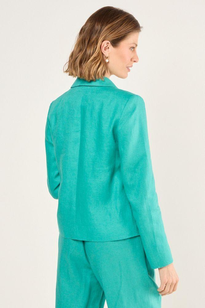Blazer De Lino Corto Verde Ma Griffe 16002225057217-2
