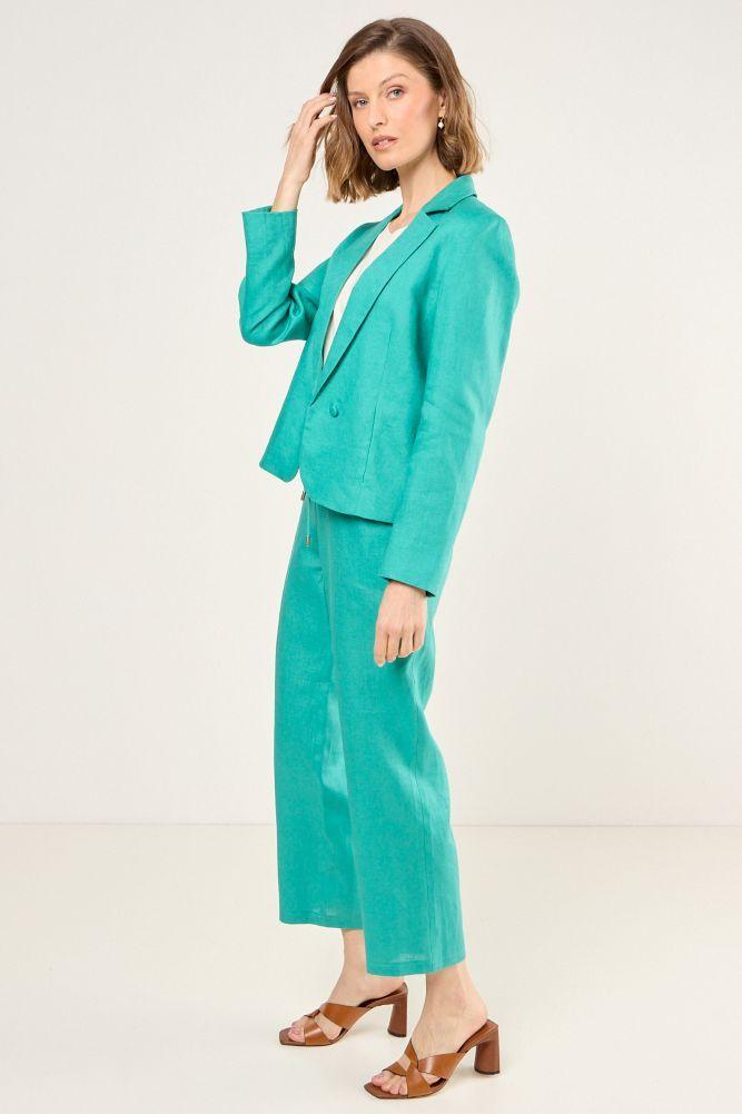 Blazer De Lino Corto Verde Ma Griffe 16002225057217-4
