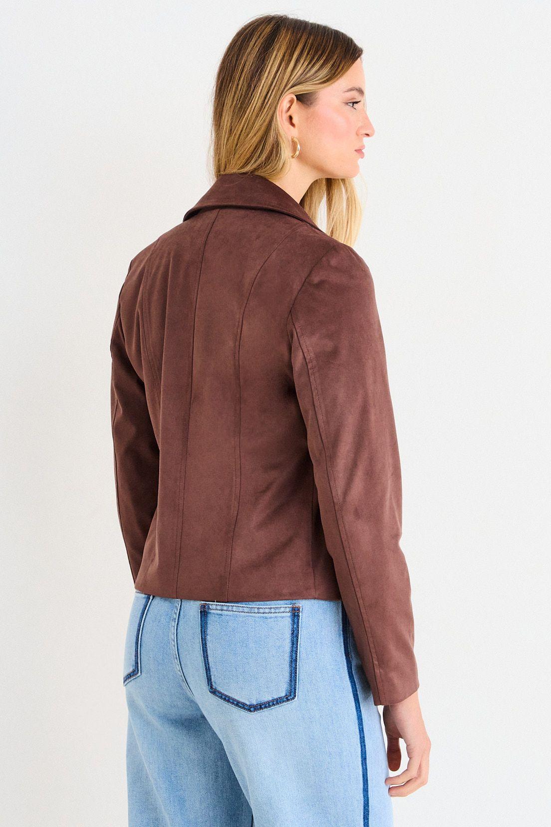 Chaqueta Biker De Suede Café Ash 17507226053129-2