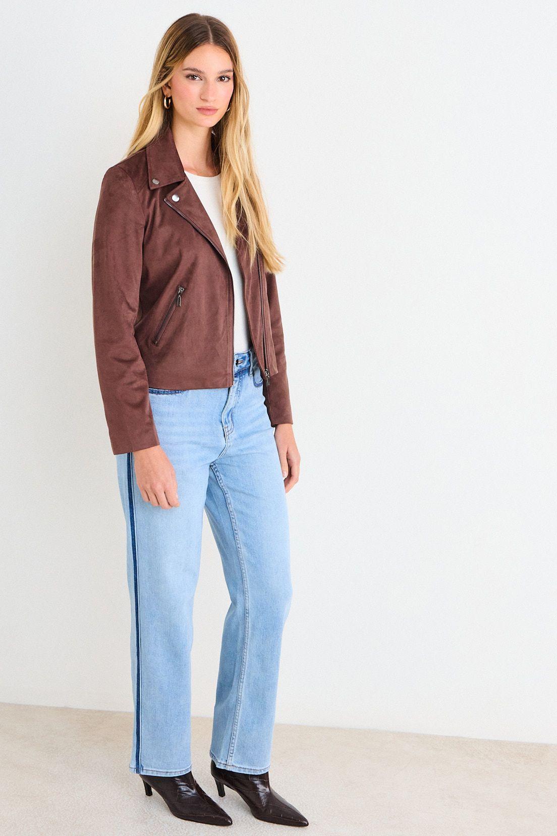Chaqueta Biker De Suede Café Ash 17507226053129-3