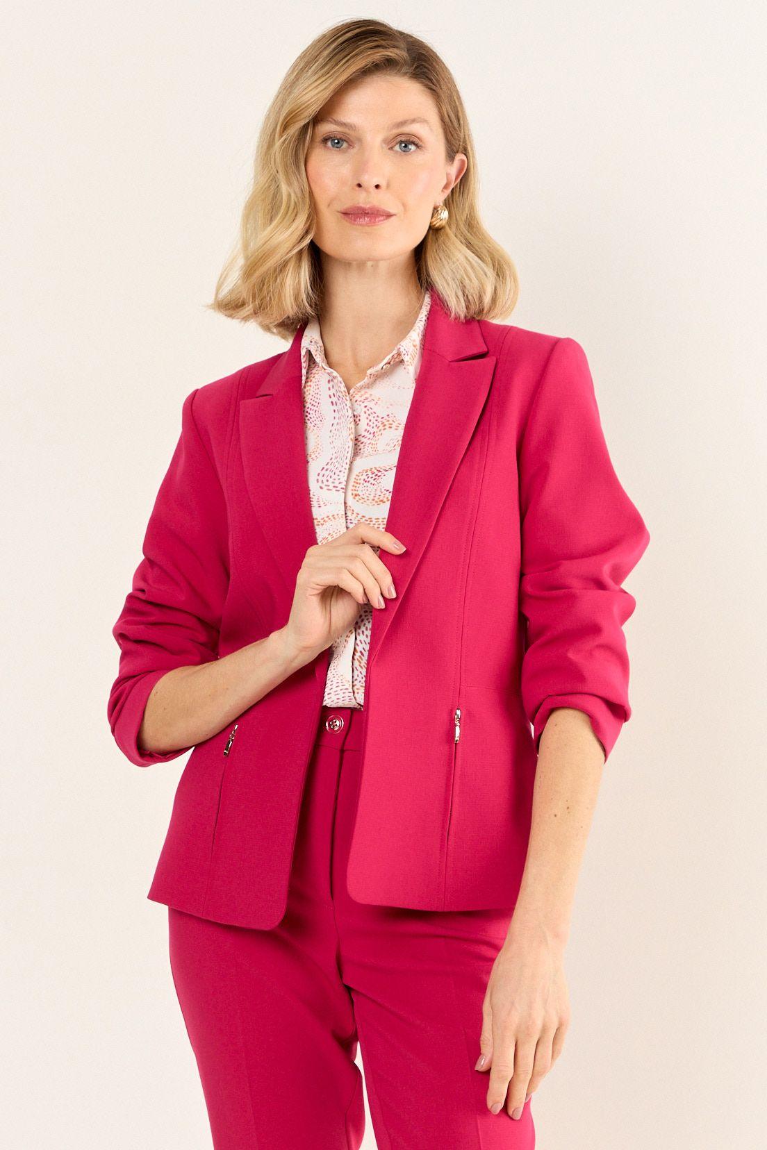 Blazer Bolsillo Cierre Fucsia Ma Griffe 16002126051116-0