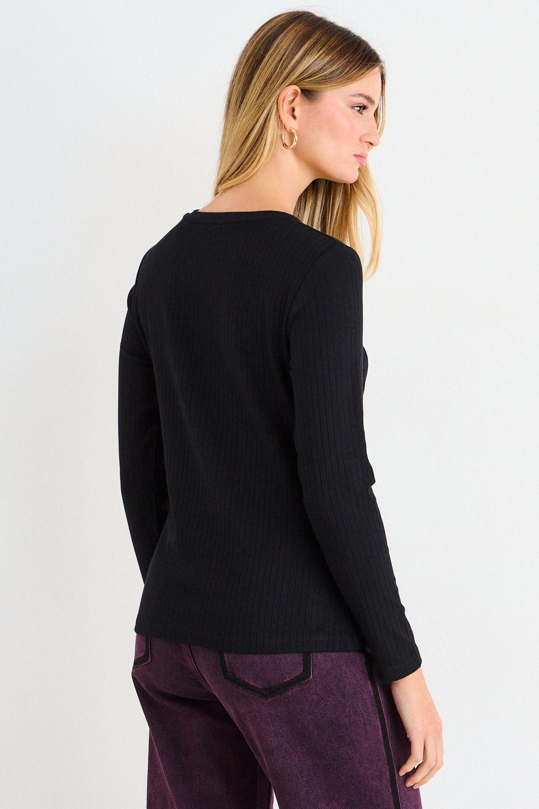 Polera Lisa En Rib Negro Ash 14207226050102-2
