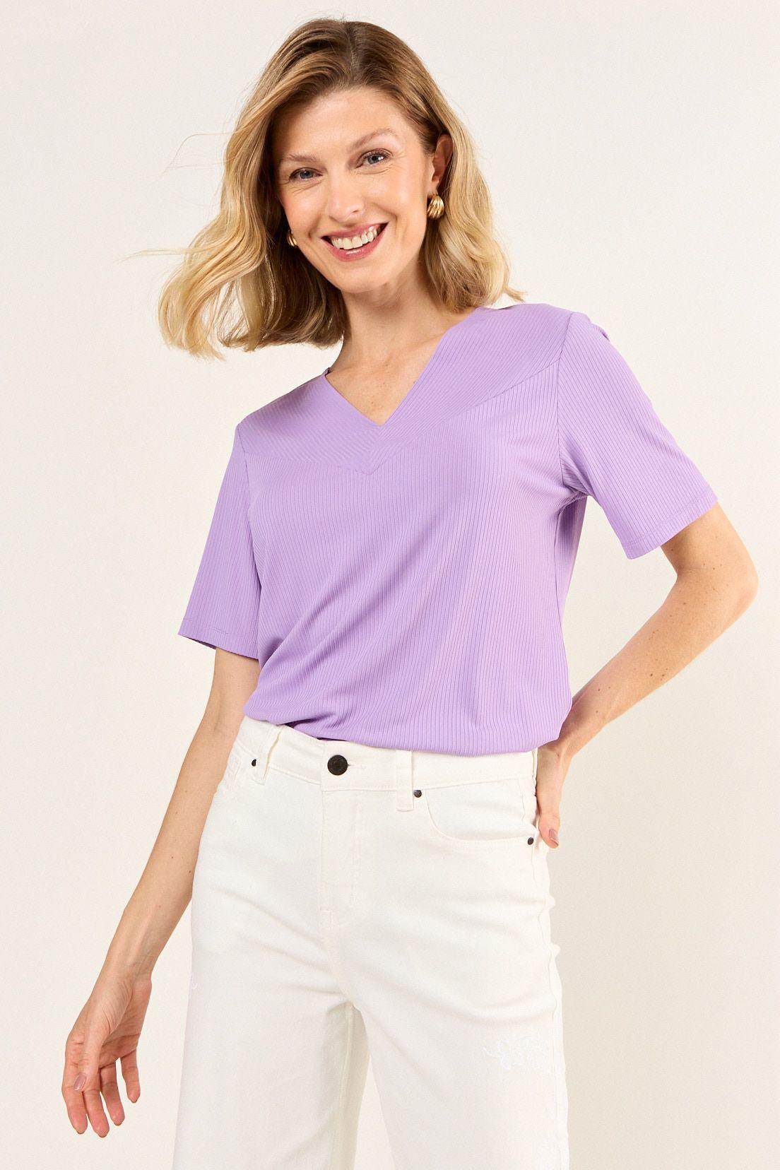 Polera Manga Corta Morado Ma Griffe 14202126001211-0