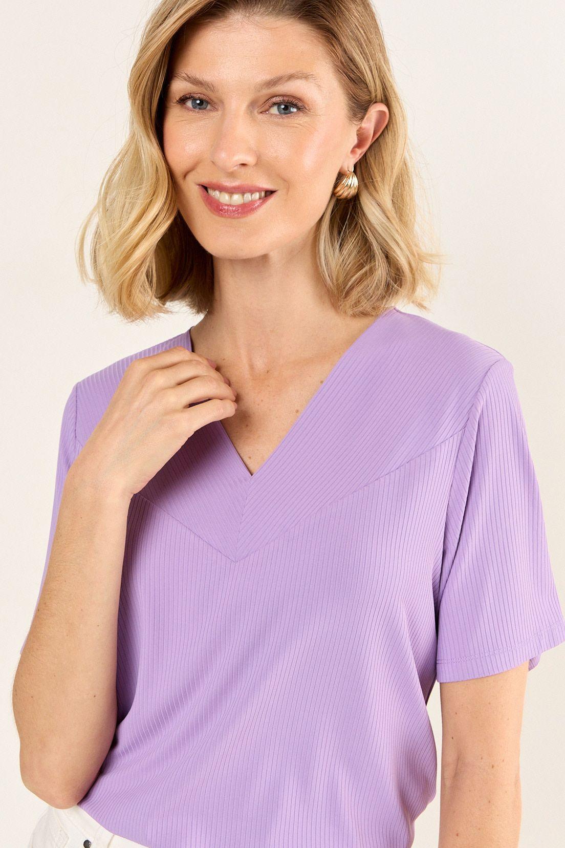 Polera Manga Corta Morado Ma Griffe 14202126001211-1