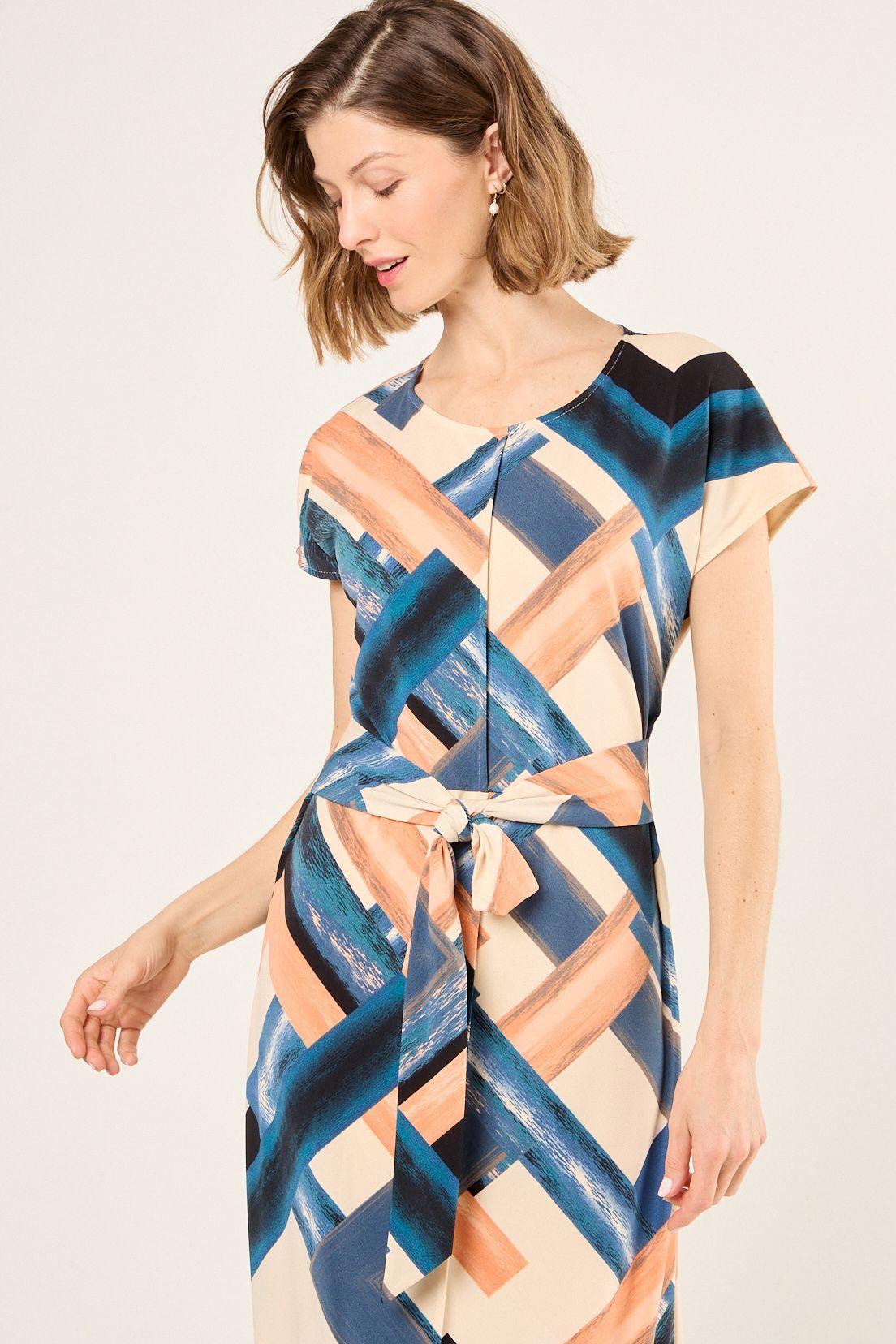 Vestido Estampado Con Lazo Crudo Ma Griffe 13102225010105-2