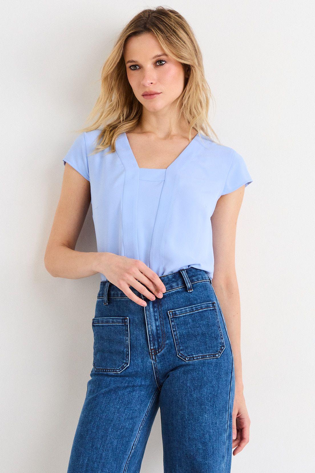 Blusas Manga Corta Celeste Ash 14007226057110-1