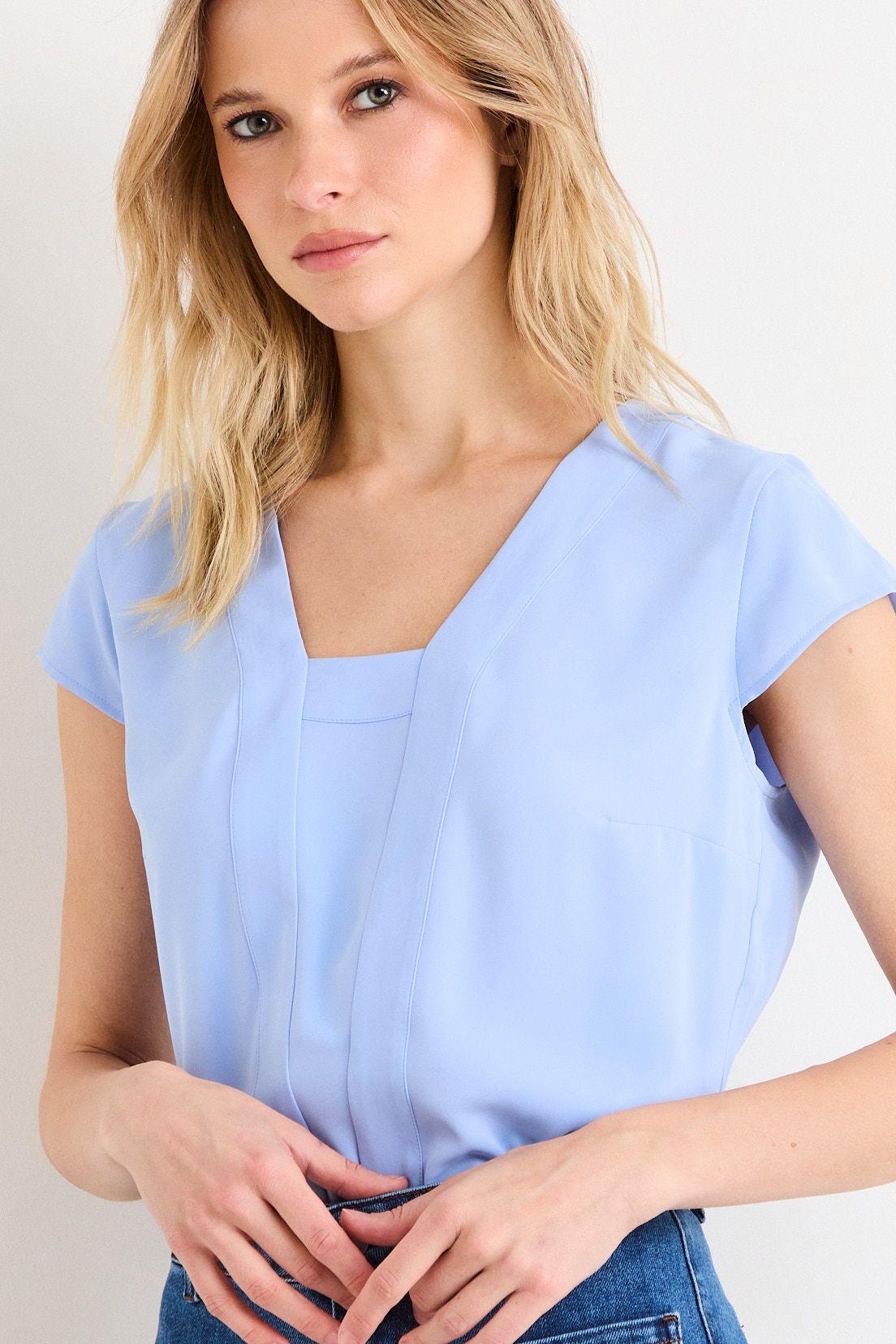 Blusas Manga Corta Celeste Ash 14007226057110-2