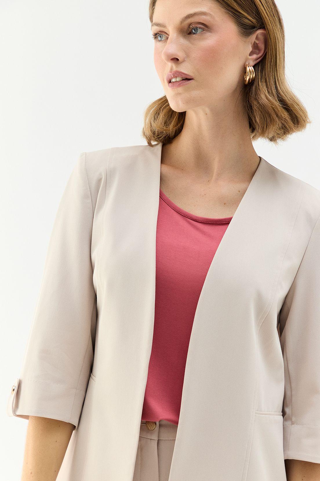 Blazer Tipo Tapado Beige Ma Griffe 16002224058106-1