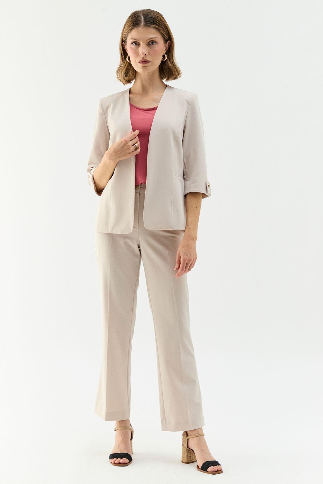 Blazer Tipo Tapado Beige Ma Griffe 16002224058106-2