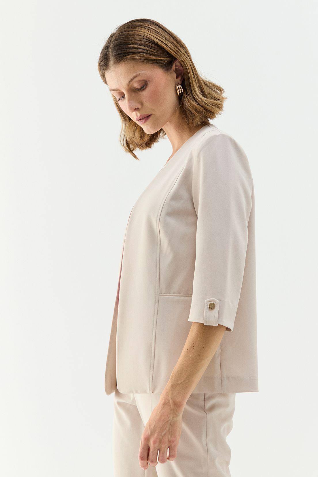 Blazer Tipo Tapado Beige Ma Griffe 16002224058106-3