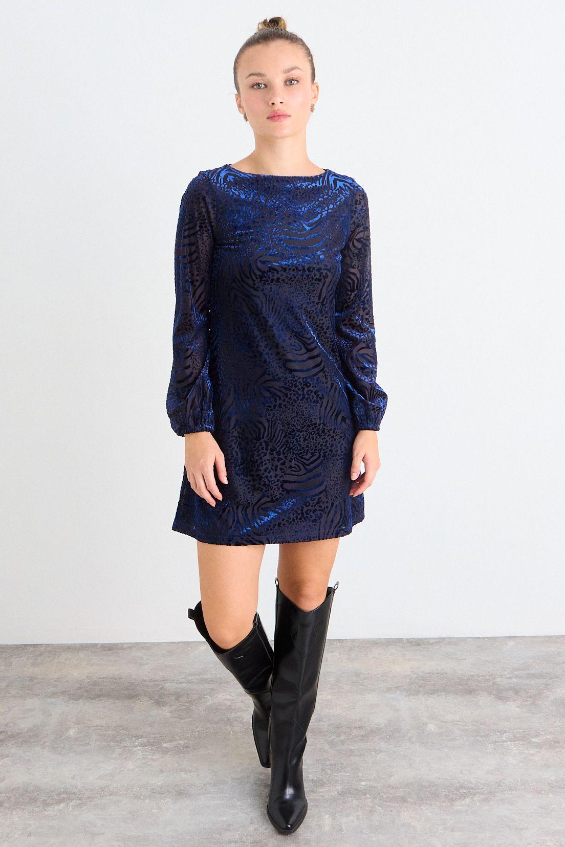 Vestido Liso Azul iO 13020126054104-3