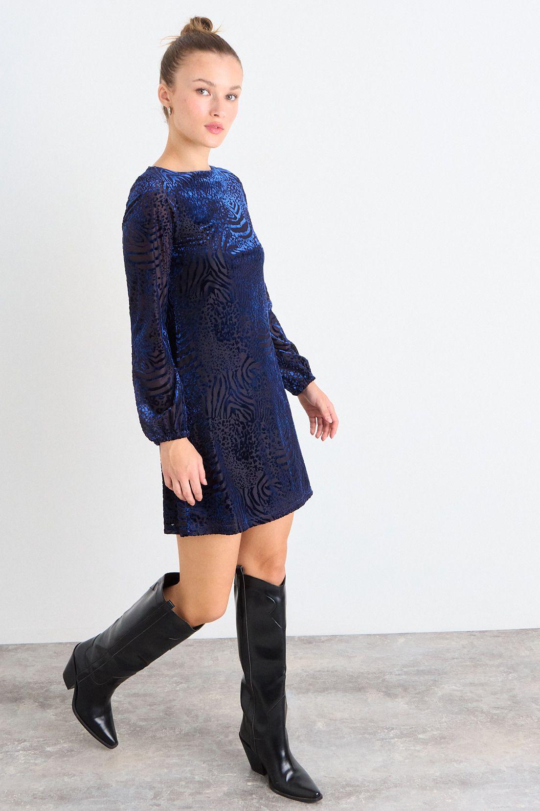 Vestido Liso Azul iO 13020126054104-4