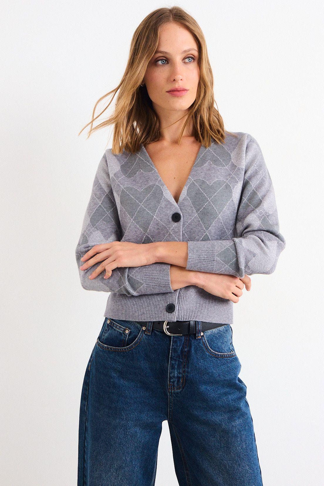 Cardigan Top Gris iO 18620126011113-1