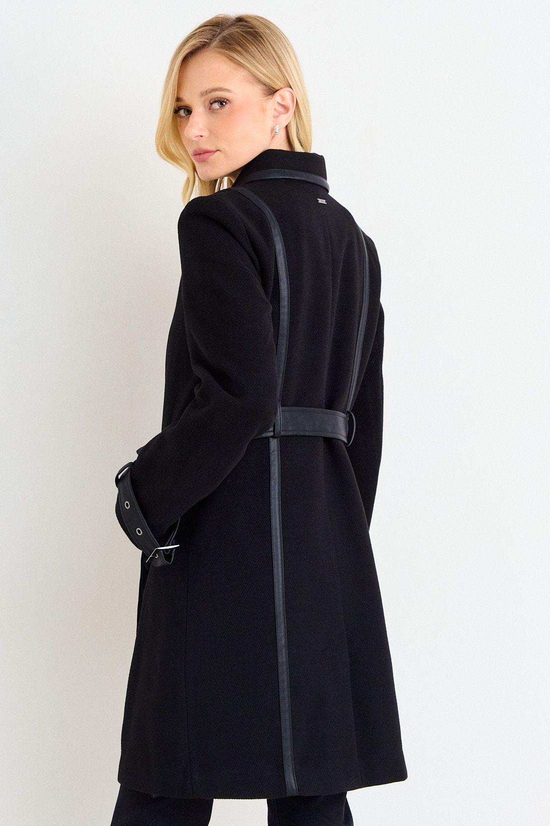 Chaqueton Liso Con Cinturon Negro Ash 17007126001102-2