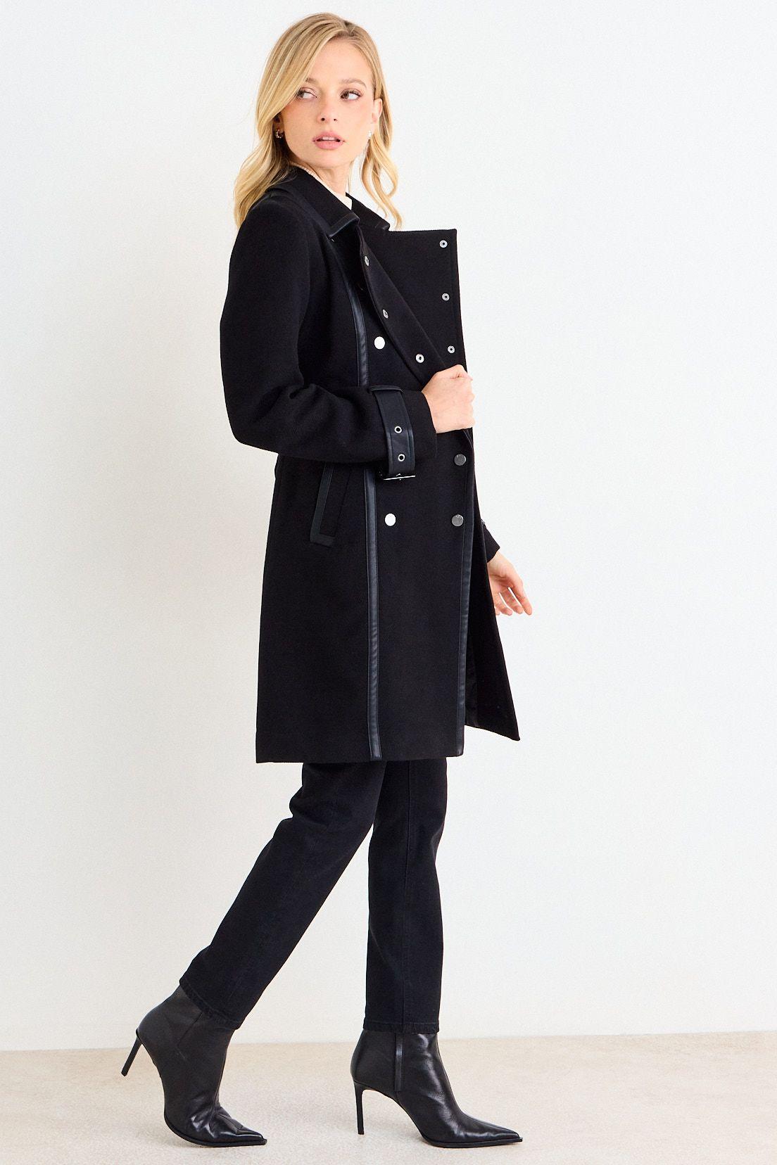 Chaqueton Liso Con Cinturon Negro Ash 17007126001102-4