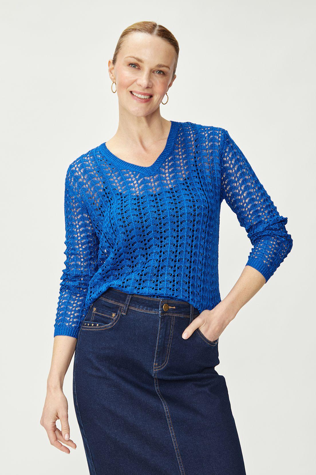 Sweater Liso Azul Ma Griffe 18102224006134-0