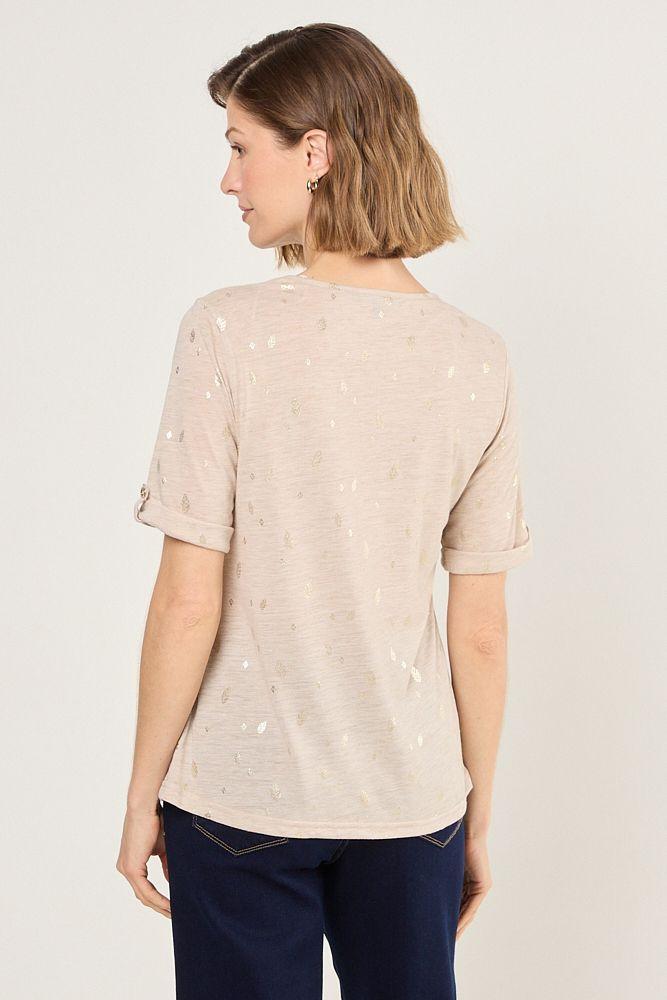 Polera Manga Corta Beige Ma Griffe 14302225055106-1