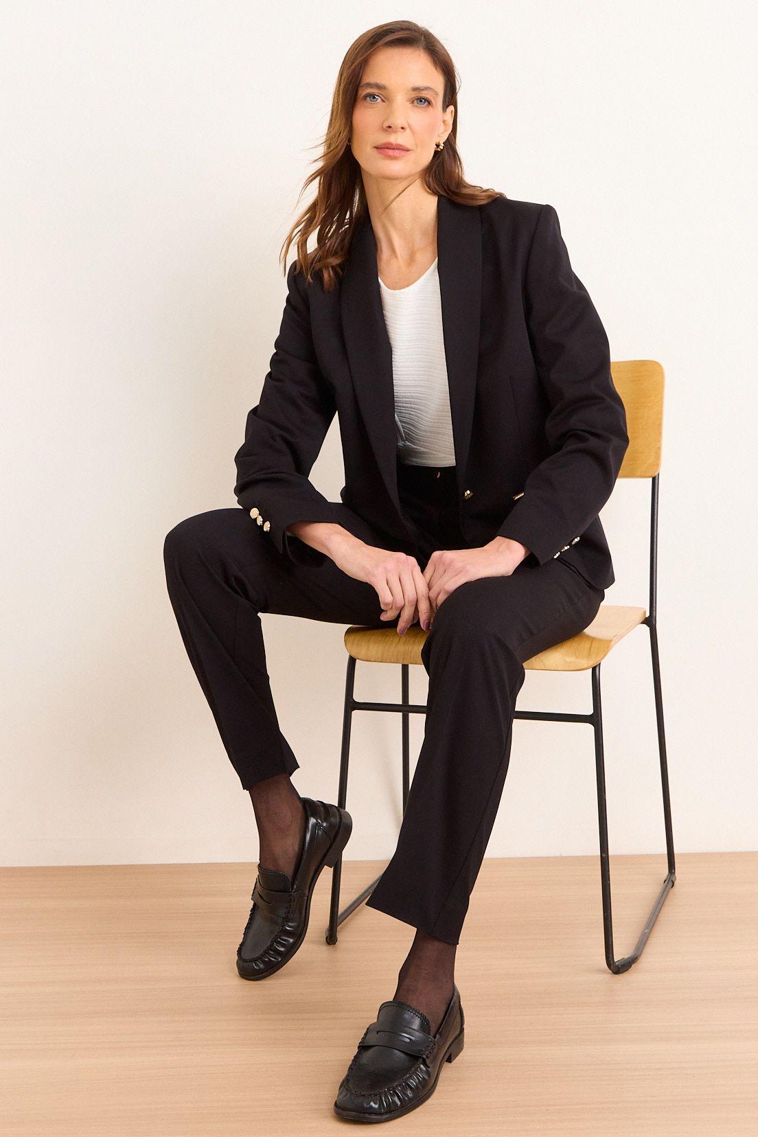 Blazer Cuello Continuo Negro Ma Griffe 16002226051102-3