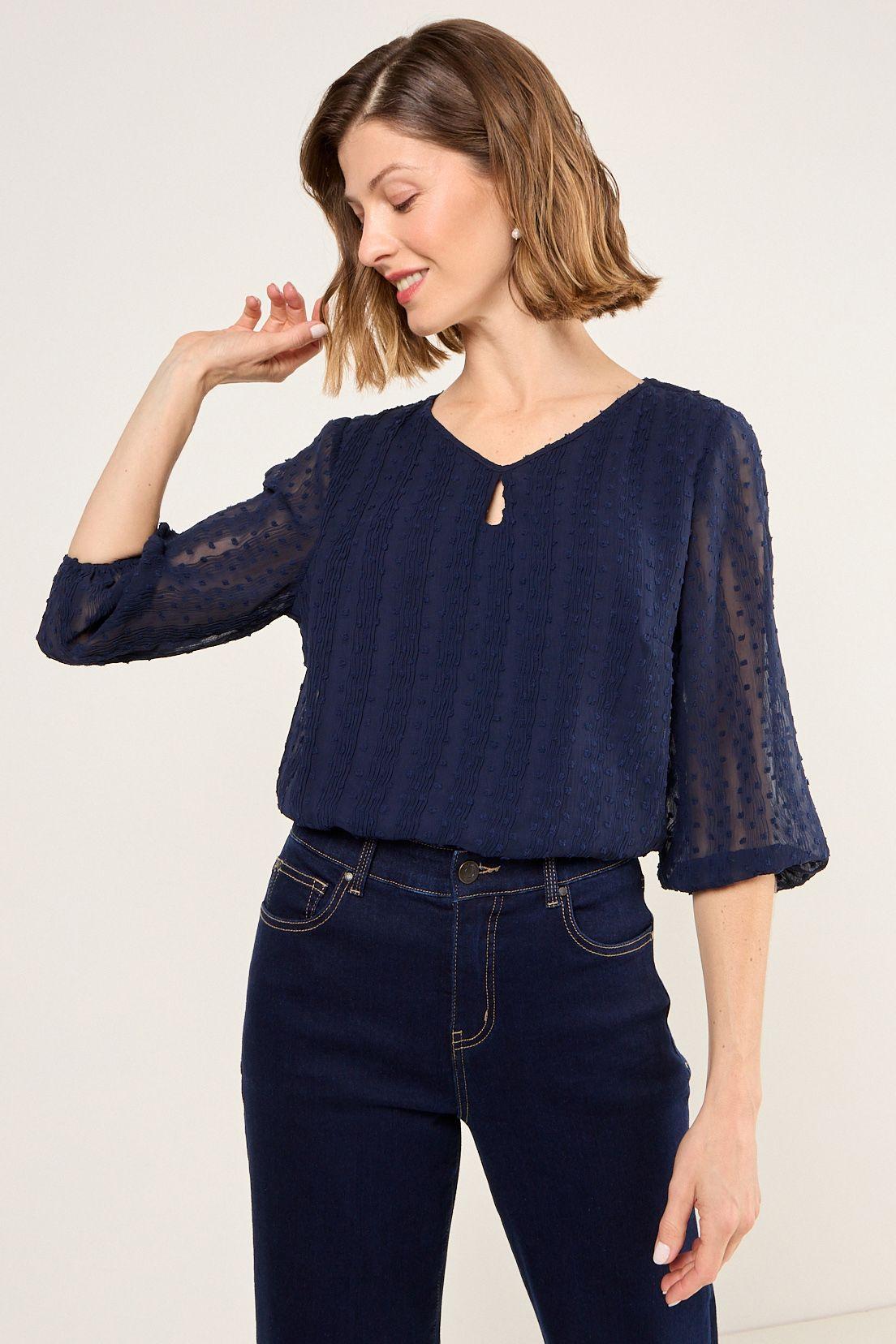 Blusa Lisa Azul Ma Griffe 14004225032104-0