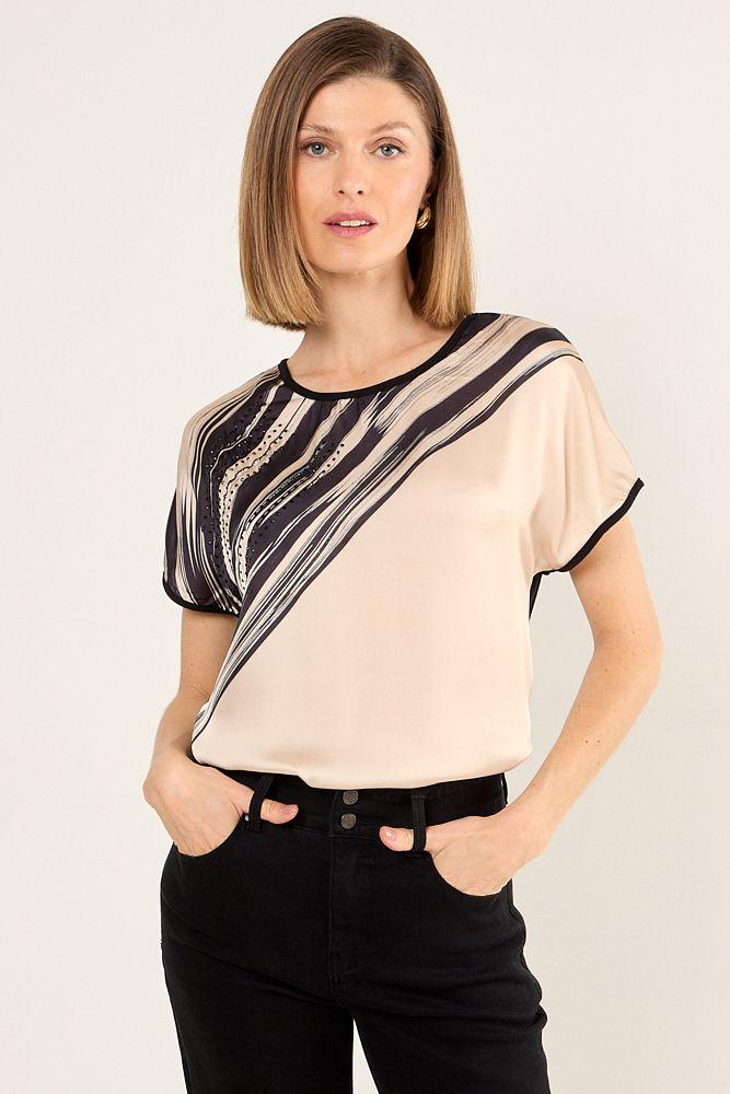 Polera Manga Corta Beige Ma Griffe 14304125014106-0