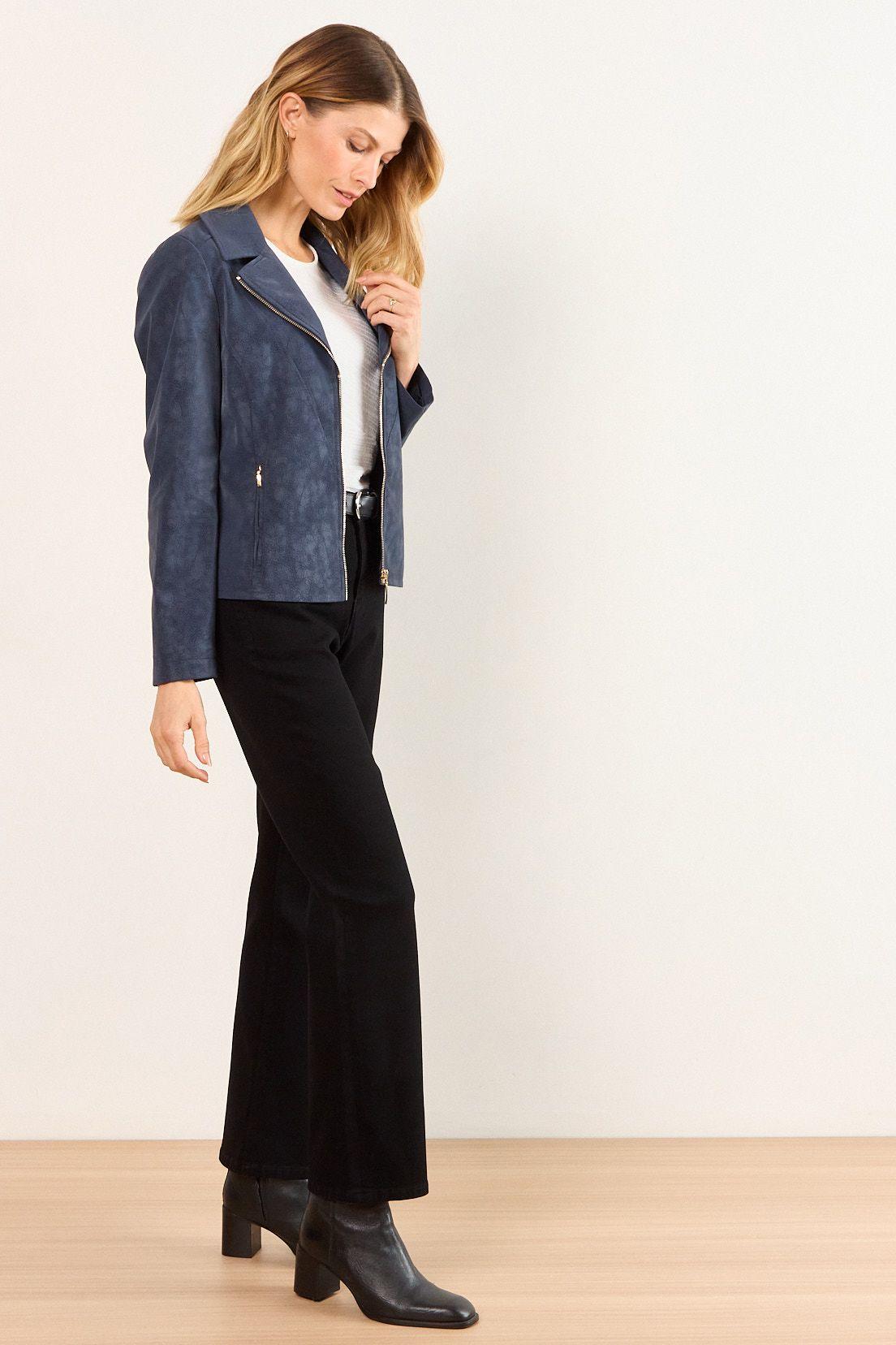 Chaqueta De Pu Craquelada Azul Ma Griffe 17502226003104-4