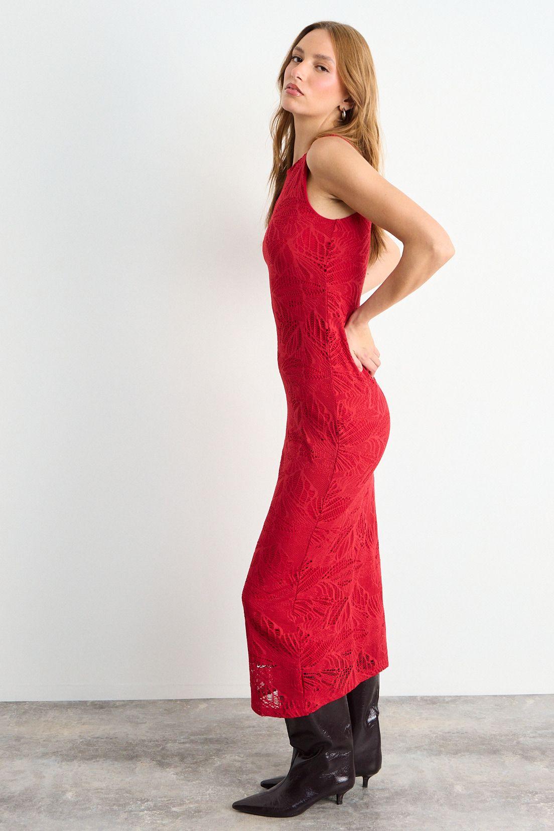 Vestido Liso Largo Rojo iO 13420126003103-4