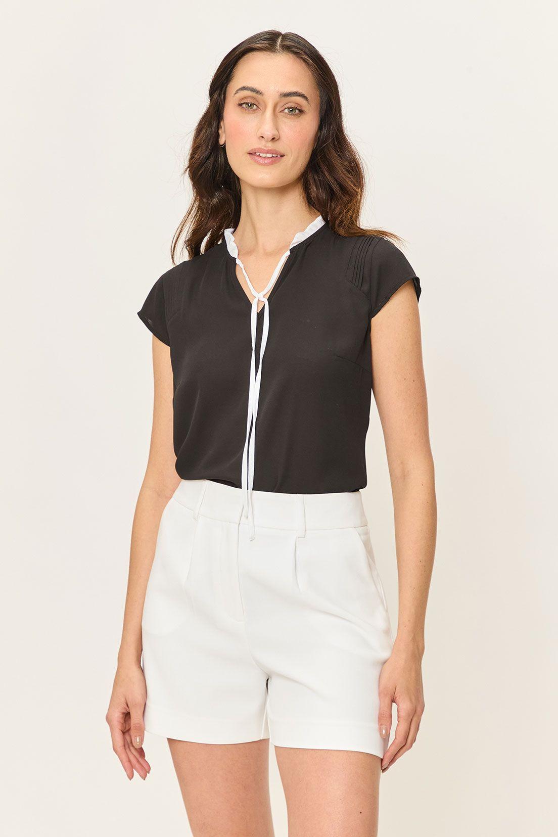 Blusa Corbatin Bicolor Negro Ash 14007224060102-0