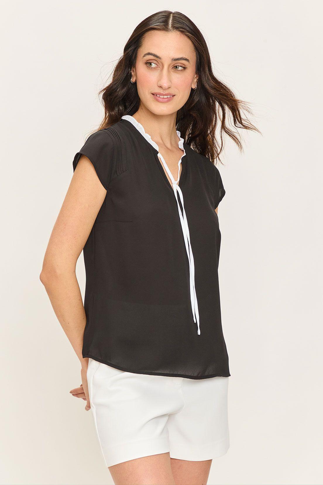 Blusa Corbatin Bicolor Negro Ash 14007224060102-2