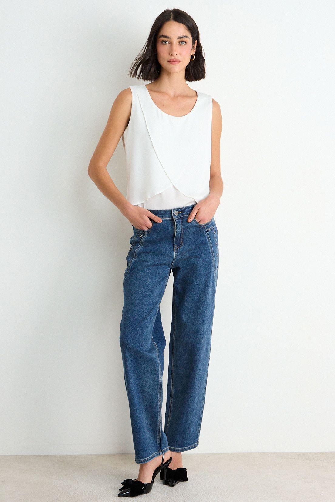 Blusa Lisa Sin Mangas Crudo Ash 14007126004105-3