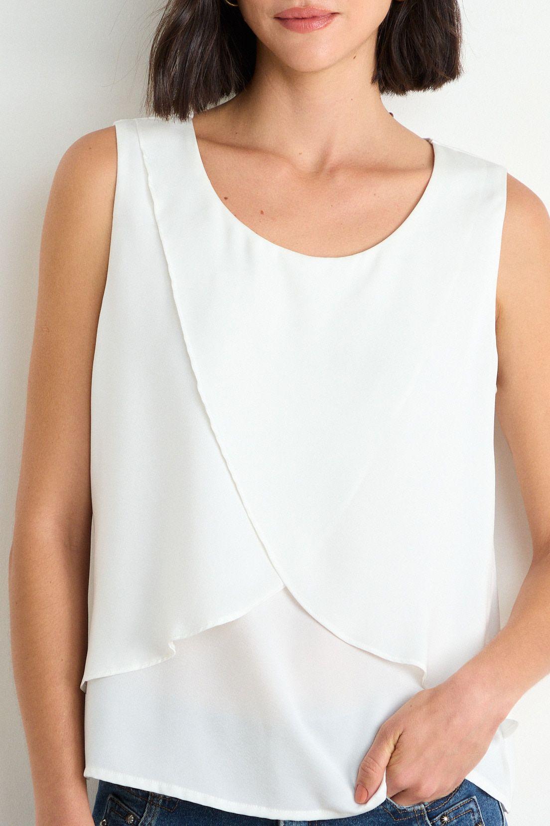 Blusa Lisa Sin Mangas Crudo Ash 14007126004105-2