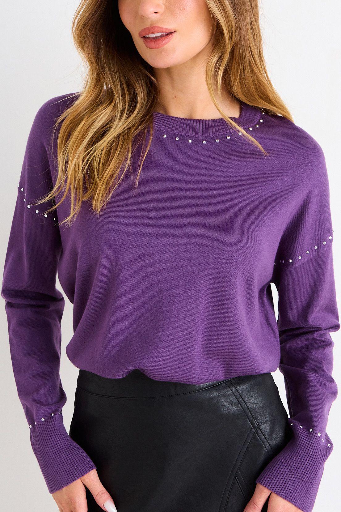 Sweater Cuello Redondo Morado Ash 18107126001121-1