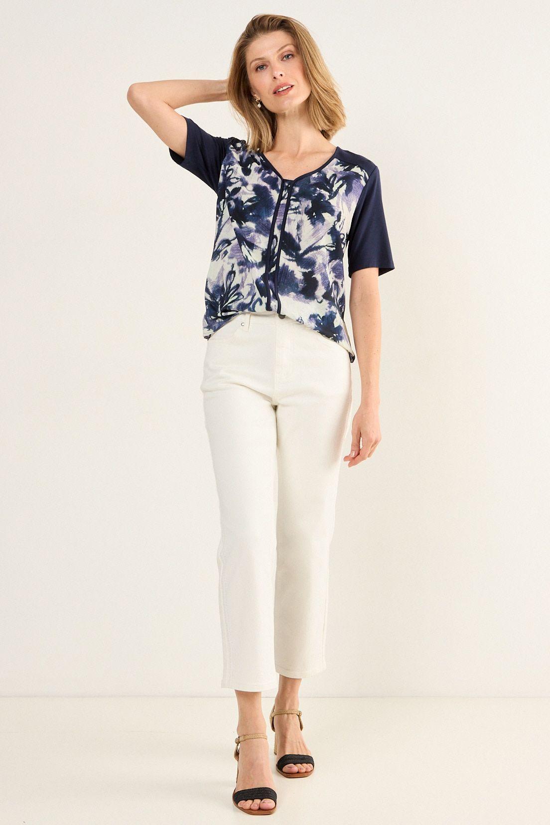 Polera Doble Tela Azul Ma Griffe 14602126051104-3