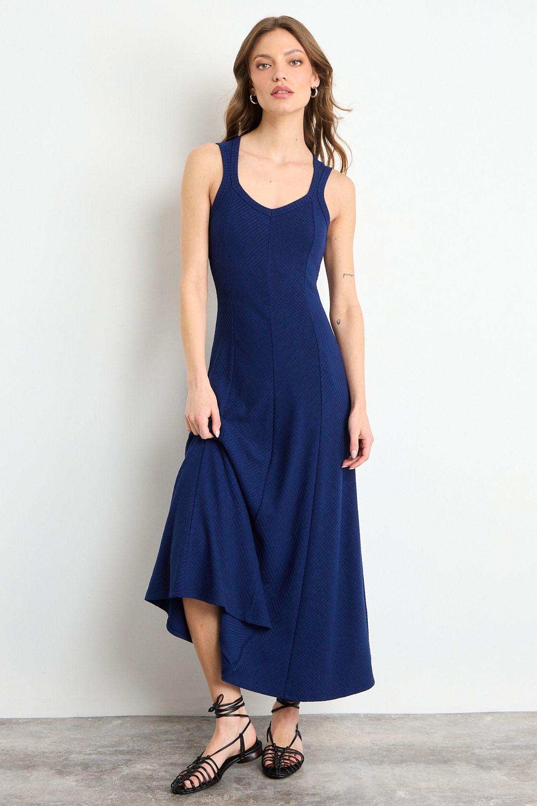 Vestido Liso Largo Azul iO 13420225003104-0