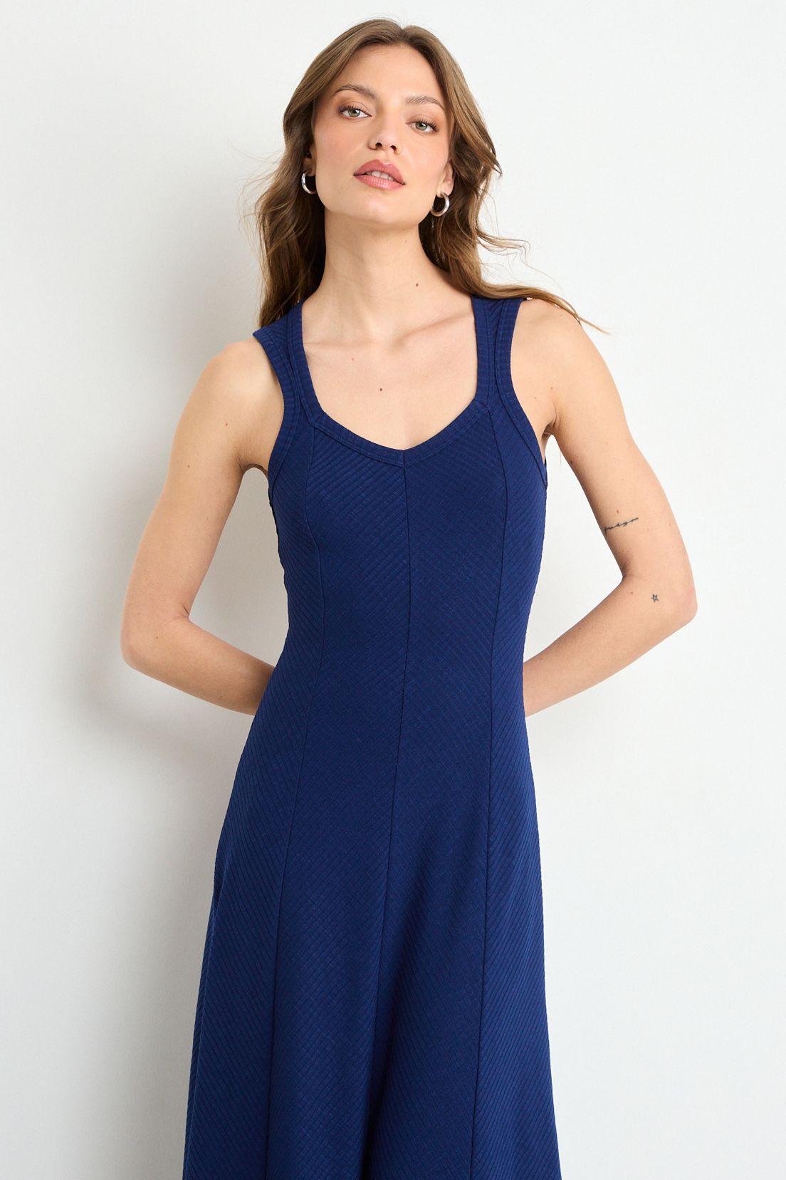 Vestido Liso Largo Azul iO 13420225003104-1